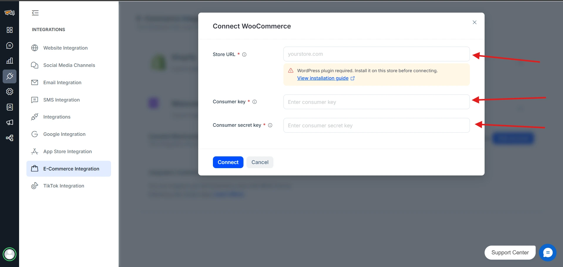 WooCommerce Store Information Form for REVE Chat