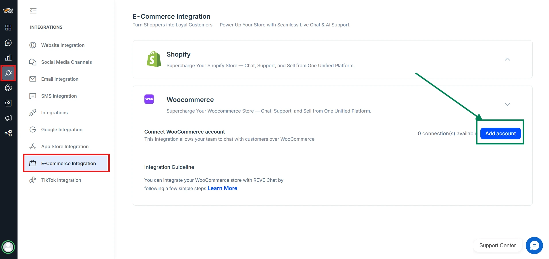WooCommerce Integration in REVE Chat
