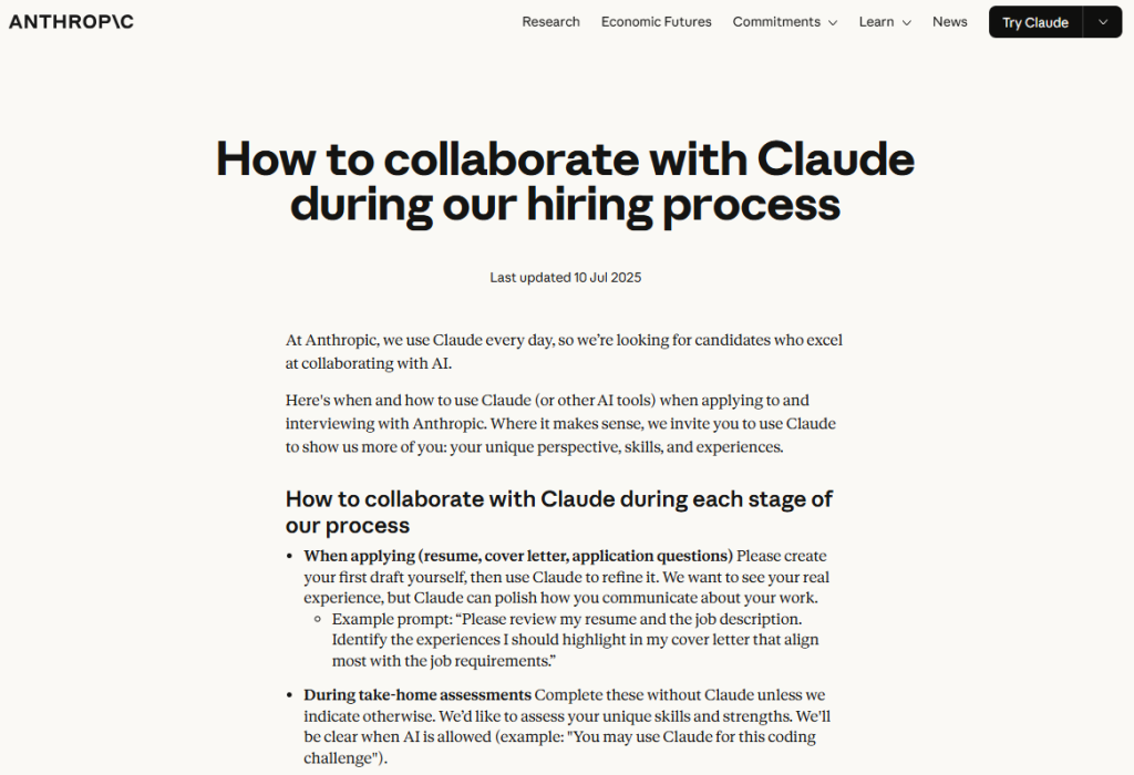 Anthropic (Claude) faq page example