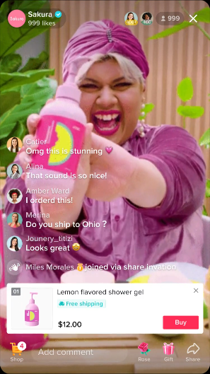 TikTok video showing featured product