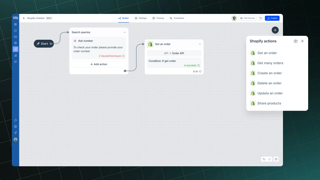 Shopify Chatbot Visual Flow Builder REVE Chat