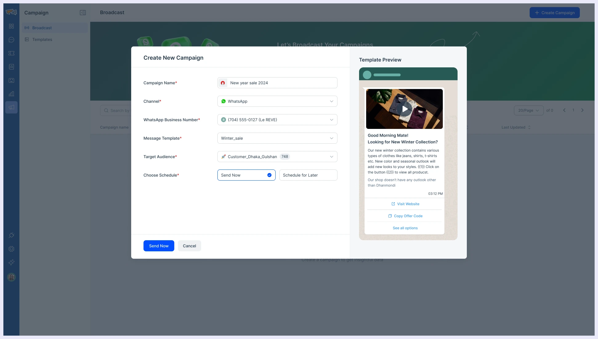 WhatsApp Campaign REVE Chat