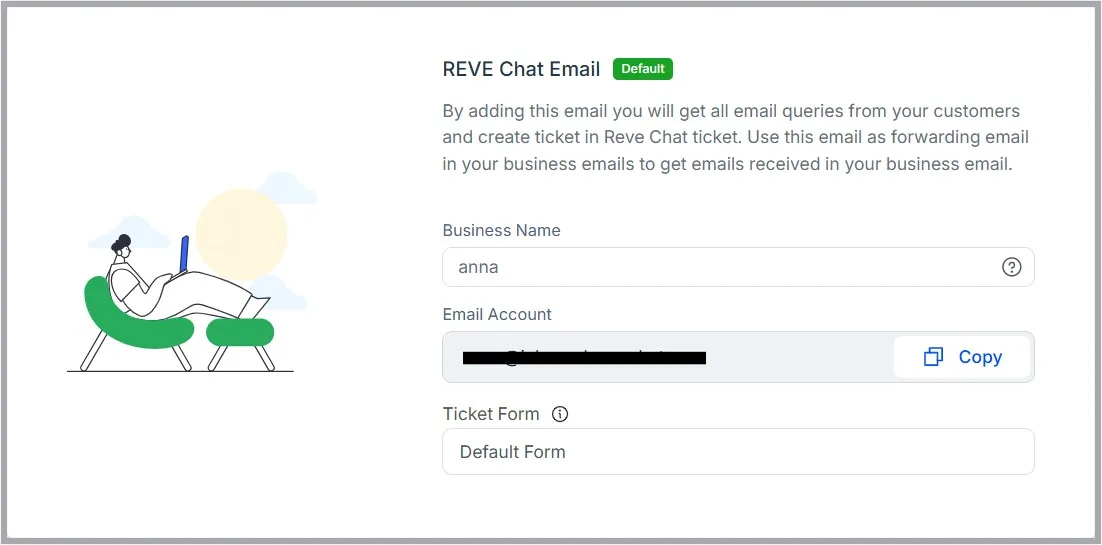 Forward emails to your REVE Chat tickets | REVE Chat
