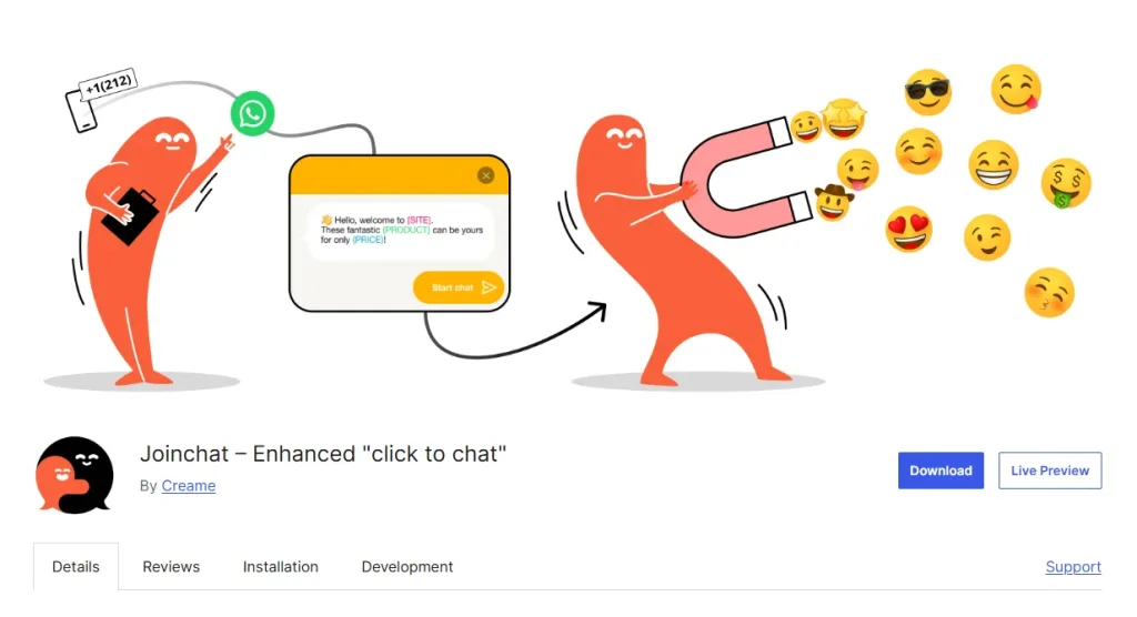 Join.Chat WordPress Chatbot Plugin