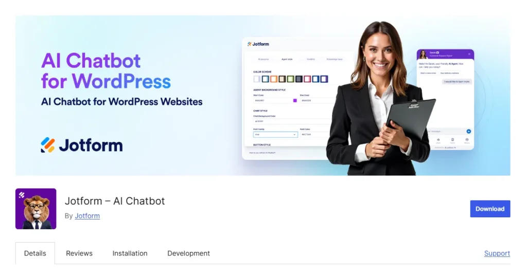 Jotform WordPress Chatbot Plugin