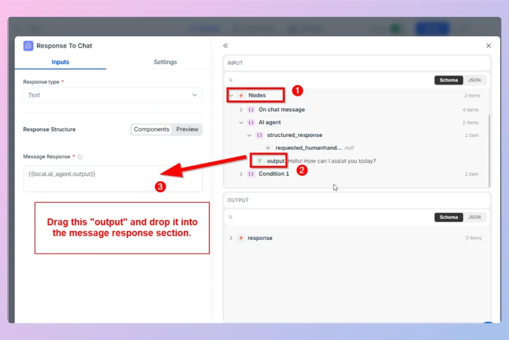 Configure the response message