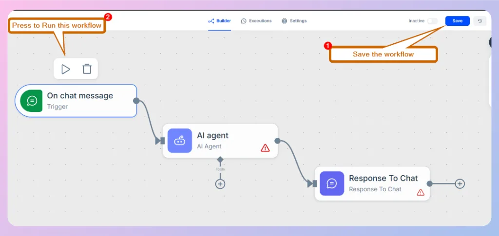 run the ai agent workflow