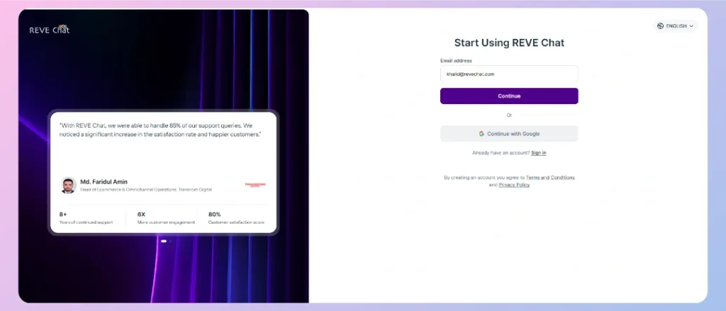 Creating Your First REVE Chat Account