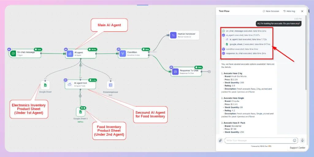 Launch and test the final Wize AI Agent workflow