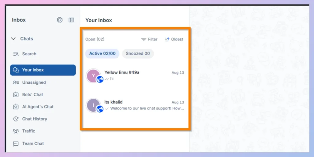Agent Inbox Section