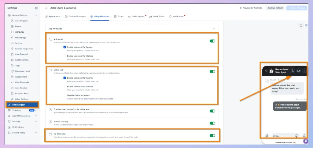 Voice, Video, and Co-Browsing Availability