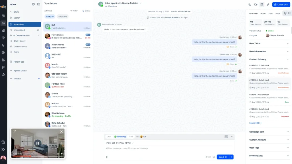 Video Playback Across Conversations